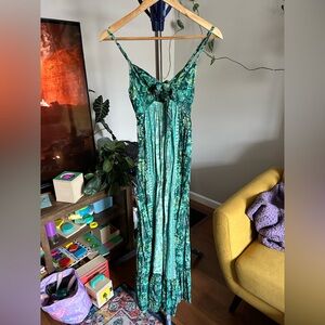 Angie Teal and Yellow Floral Dress